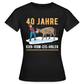 40 ans d’anniversaire de l’entreprise Vache De Glace - T-shirt Femme - noir - Devant - AI Model Female 172 dark (172cm)