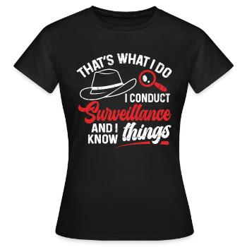 Espion détective privé enquêteur Détective Cadeau - T-shirt Femme - noir - Devant - AI Model Female 172 dark (172cm)