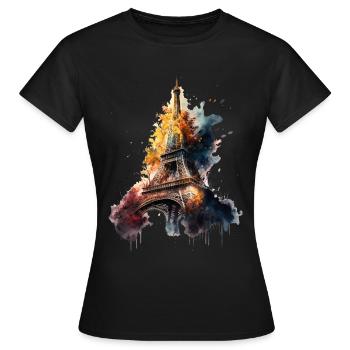 Tour Eiffel - T-shirt Femme - noir - Devant - AI Model Female 172 dark (172cm)