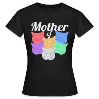 Katzenmutter: Mère des chats - T-shirt Femme - noir - Devant - AI Model Female 172 dark (172cm)