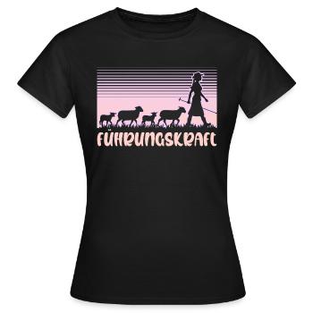 Führungskraft Schafe Hirtin Geschenkidee Lustig - Frauen T-Shirt - Schwarz - Vorne - AI Model Female 172 dark (172cm)