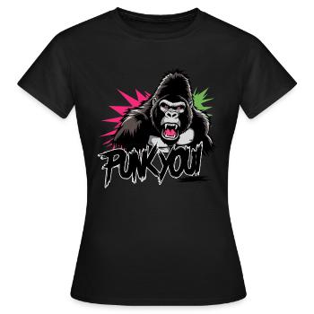Punk You - Style BD Gorille Cool - T-shirt Femme - noir - Devant - AI Model Female 172 dark (172cm)