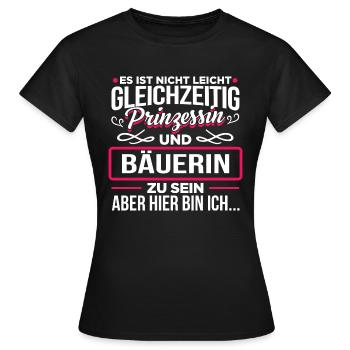 BÄUERIN - Prinzessin - Frauen T-Shirt - Schwarz - Vorne - AI Model Female 172 dark (172cm)