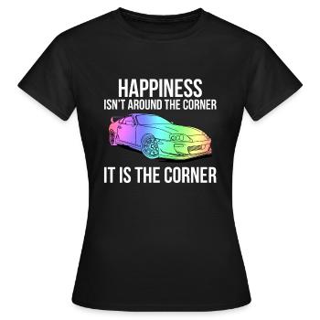 Happiness is the corner - T-shirt Femme - noir - Devant - AI Model Female 172 dark (172cm)