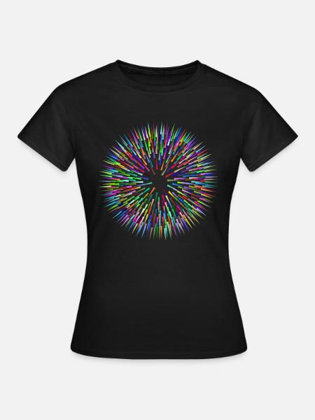 Bunte Nadeln abstrakt - Frauen T-Shirt - Schwarz