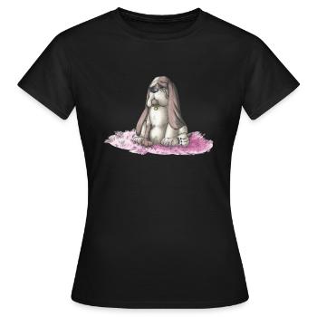 Basset - Frauen T-Shirt - Schwarz - Vorne - AI Model Female 172 dark (172cm)