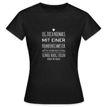 Krankenschwester - Frauen T-Shirt - Schwarz - Vorne - AI Model Female 172 dark (172cm)