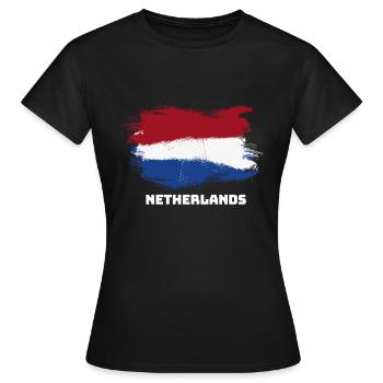 Netherlands Holland flag flag - Women's T-Shirt - black - Front - AI Model Female 172 dark (172cm)
