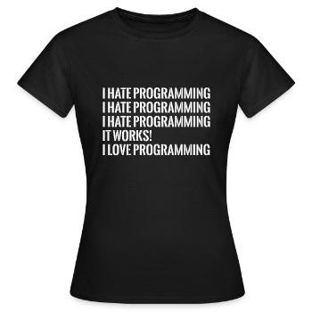 Programmation informatique - T-shirt Femme - noir - Devant - AI Model Female 172 dark (172cm)