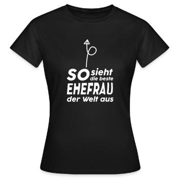 Ehefrau - Frauen T-Shirt - Schwarz - Vorne - AI Model Female 172 dark (172cm)