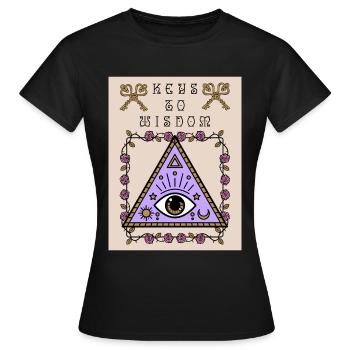 Third eye, the all-seeing eye, occult - Women's T-Shirt - black - Front - AI Model Female 172 dark (172cm)