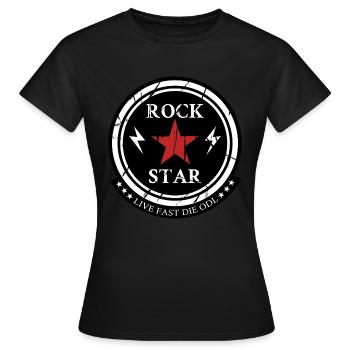 ROCK STAR - T-shirt Femme - noir - Devant - AI Model Female 172 dark (172cm)