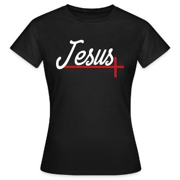 Jésus Crucifix - T-shirt Femme - noir - Devant - AI Model Female 172 dark (172cm)