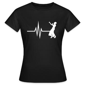 Mein Herz schlägt für Gesang - Musik Singen Mikro - Frauen T-Shirt - Schwarz - Vorne - AI Model Female 172 dark (172cm)
