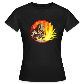 Schweißer bei der Arbeit - Lustiges EisenschweißarbeiterGeschenk - Frauen T-Shirt - Schwarz - Vorne - AI Model Female 172 dark (172cm)