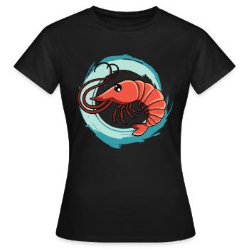 SHRIMP - Frauen T-Shirt - Schwarz - Vorne - AI Model Female 172 dark (172cm)