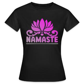 Yoga Gansha Namaste Sanskrit Namaste Méditation - T-shirt Femme - noir - Devant - AI Model Female 172 dark (172cm)