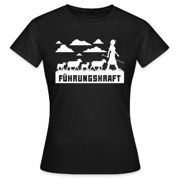 Führungskraft Schafe Hirtin Geschenkidee Lustig - Frauen T-Shirt - Schwarz - Vorne - AI Model Female 172 dark (172cm)