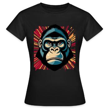 style BD rétro Gorilla cool - T-shirt Femme - noir - Devant - AI Model Female 172 dark (172cm)