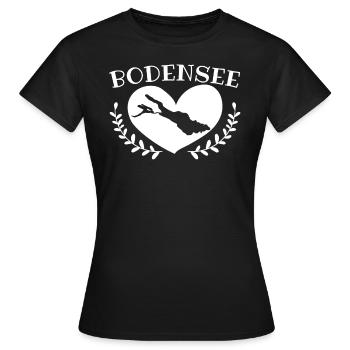 Vacances au lac de Constance Région du lac de Constance Love - T-shirt Femme - noir - Devant - AI Model Female 172 dark (172cm)