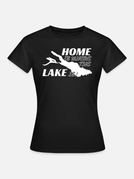Bodensee Home is where the lake is - Frauen T-Shirt - Schwarz