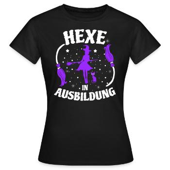 Halloween Hexen Hexe in Ausbildung Walpurgisnacht - Frauen T-Shirt - Schwarz - Vorne - AI Model Female 172 dark (172cm)