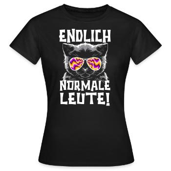 Darkpsy Goa Festival Psychedelic Katze - Frauen T-Shirt - Schwarz - Vorne - AI Model Female 172 dark (172cm)