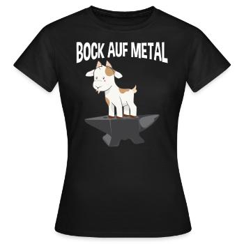 Bock Auf Metal Heavy Metal Musik Hardrock - Frauen T-Shirt - Schwarz - Vorne - AI Model Female 172 dark (172cm)