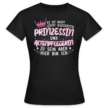 Prinzessin Und Altenpflegerin Pflege Altersheim - Frauen T-Shirt - Schwarz - Vorne - AI Model Female 172 dark (172cm)