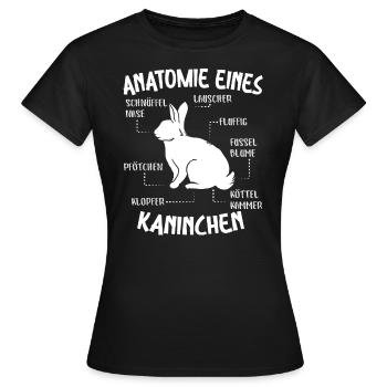 Anatomie Eines Hasen Kaninchen Zwergkaninchen - Frauen T-Shirt - Schwarz - Vorne - AI Model Female 172 dark (172cm)