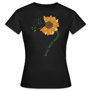 Mental health sunflower - Women's T-Shirt - black - Front - AI Model Female 172 dark (172cm)