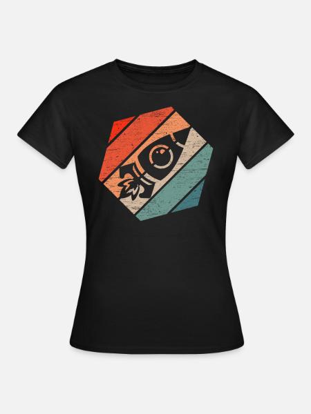 Astronaut Raketenschiff Weltraum Rakete - Frauen T-Shirt - Schwarz