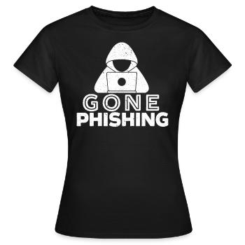 Gone Phishing Cyber Security Game Master Hacker - Frauen T-Shirt - Schwarz - Vorne - AI Model Female 172 dark (172cm)