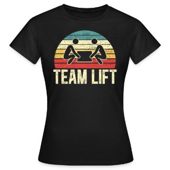 Équipe Lift Entrepôt stockist - T-shirt Femme - noir - Devant - AI Model Female 172 dark (172cm)