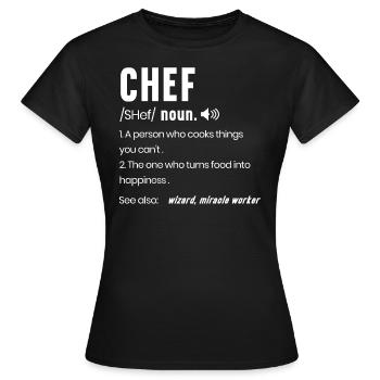 Koch Description Cuisine culinaire - T-shirt Femme - noir - Devant - AI Model Female 172 dark (172cm)