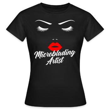 Microblading artiste chuchoteur sourcil - T-shirt Femme - noir - Devant - AI Model Female 172 dark (172cm)