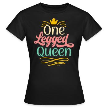 Une reine à une jambe amputée prothèse - T-shirt Femme - noir - Devant - AI Model Female 172 dark (172cm)