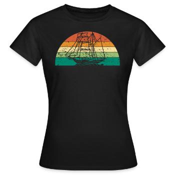 Capitaine capitaine de bateau rétro - T-shirt Femme - noir - Devant - AI Model Female 172 dark (172cm)