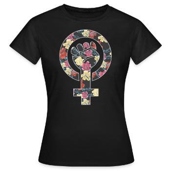 Woman Up Feminist Feminism Women Empowerment - Women's T-Shirt - black - Front - AI Model Female 172 dark (172cm)