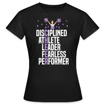 Cheer Cheerleader Cheerleading Danseuse - T-shirt Femme - noir - Devant - AI Model Female 172 dark (172cm)