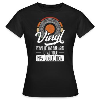 Vinyl Record Album Classic Music Player - Frauen T-Shirt - Schwarz - Vorne - AI Model Female 172 dark (172cm)