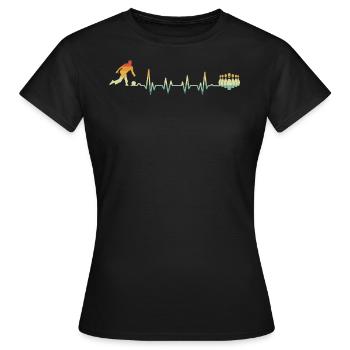 Battement de cœur de bowling - T-shirt Femme - noir - Devant - AI Model Female 172 dark (172cm)