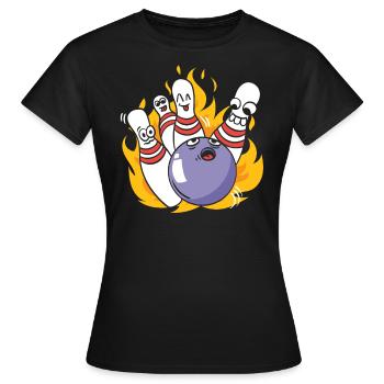 Bowling détruit quilles Bowling - T-shirt Femme - noir - Devant - AI Model Female 172 dark (172cm)