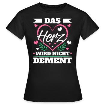 Das Herz Wird Nicht Dement Altenpflegerin - Frauen T-Shirt - Schwarz - Vorne - AI Model Female 172 dark (172cm)