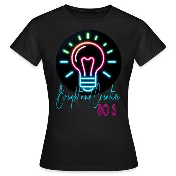 Années 80 - T-shirt Femme - noir - Devant - AI Model Female 172 dark (172cm)