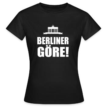 Berlin, Berlin T-Shirt, Hauptstadt, i love Berlin - Frauen T-Shirt - Schwarz - Vorne - AI Model Female 172 dark (172cm)