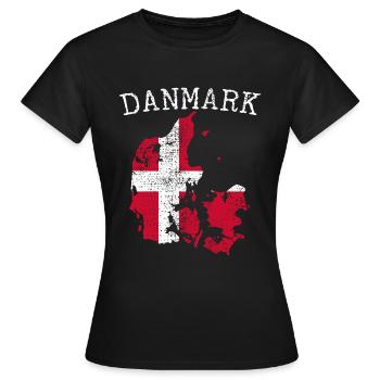 Drapeau national danois - T-shirt Femme - noir - Devant - AI Model Female 172 dark (172cm)