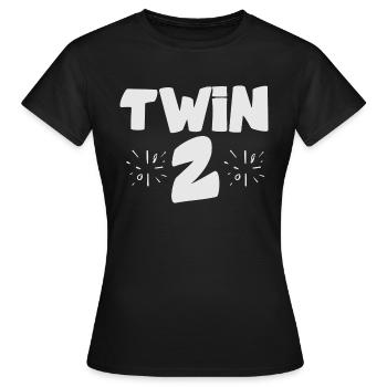 Twin Number Two Funny Twin - Frauen T-Shirt - Schwarz - Vorne - AI Model Female 172 dark (172cm)
