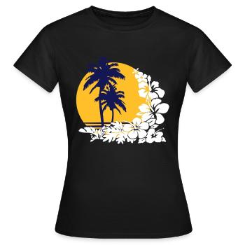 Palm Sunset - T-shirt Femme - noir - Devant - AI Model Female 172 dark (172cm)