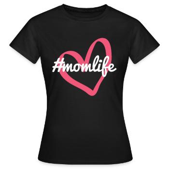 #MOMLIFE Mama Design Mutterherz Mutterlieb - Frauen T-Shirt - Schwarz - Vorne - AI Model Female 172 dark (172cm)